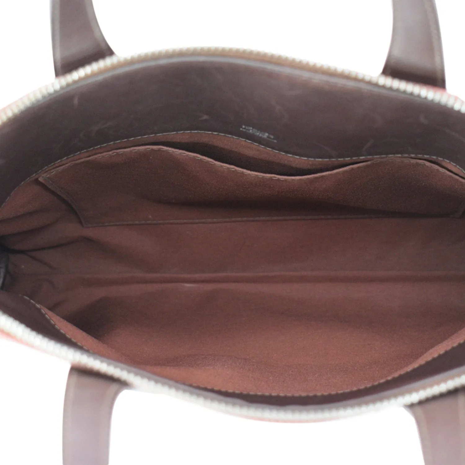 HERMES Heeboo Canvas Top Handle Satchel Bag Brown