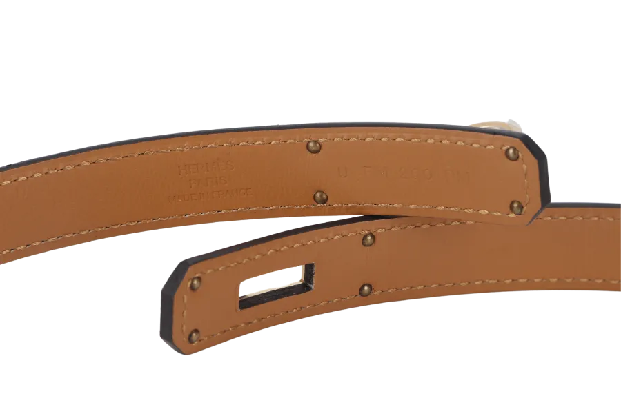 HERMES KELLY 18 POCKET CITRON CELESTE CRIQUET POUCH CHAI COLOR BELT GOLD HARDWARE WITH DUST COVER AND BOX