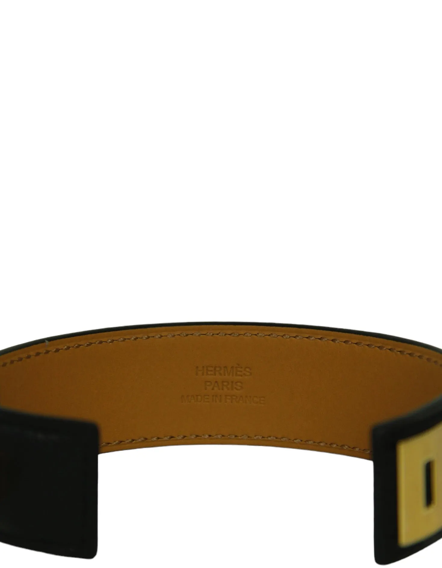 Hermes NEW Black/Gold Collier de Chien 24 Bracelet sz T3