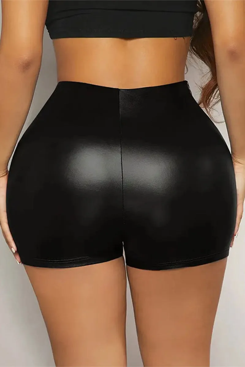 HPP3060 Faux Leather Mini Skirt