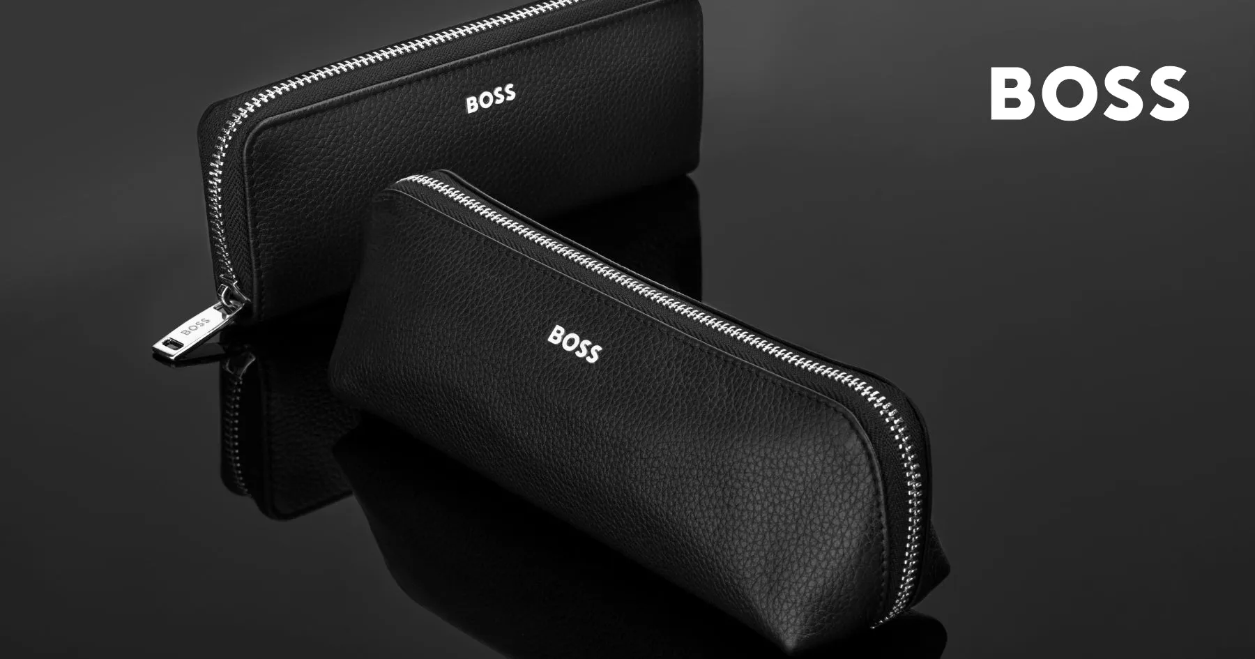 HUGO BOSS HLS417A - Small pen case Classic Grained Black