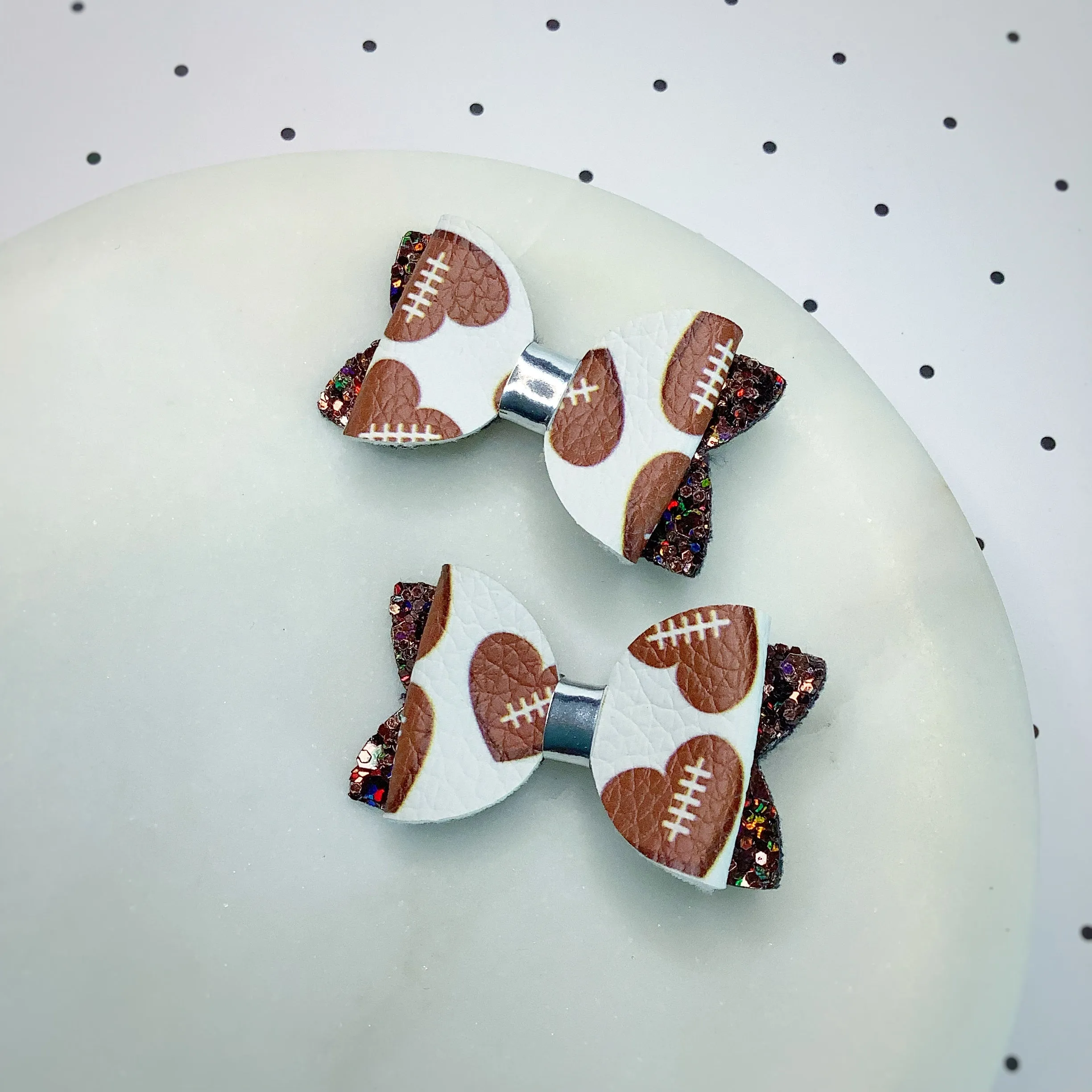 I Love Football Micro Mini Bows