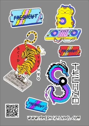 Japan stickers set