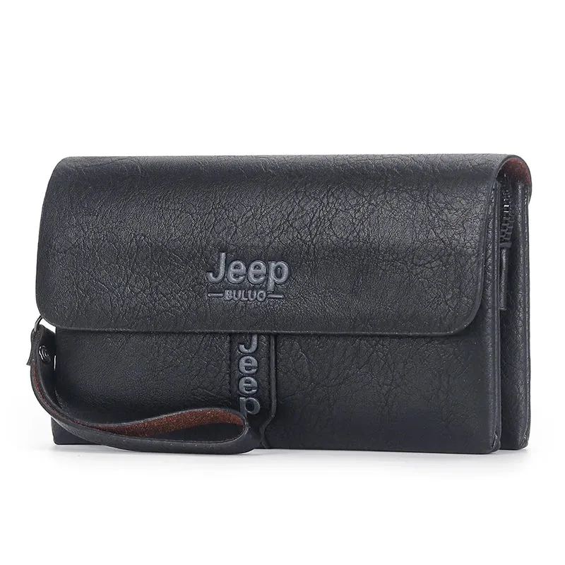 JEEP BULUO Mens Wallet Clutch Bag PU Leather