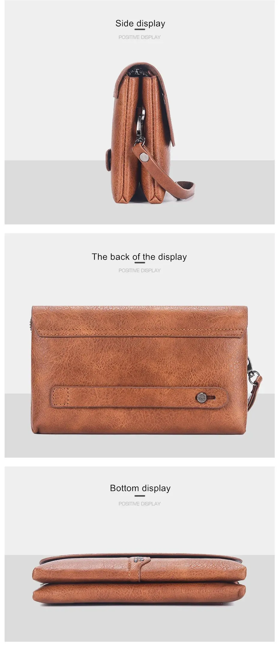 JEEP BULUO Mens Wallet Clutch Bag PU Leather