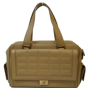 JIMMY CHOO Catherine Quilted Flap Box Satchel Bag Beige