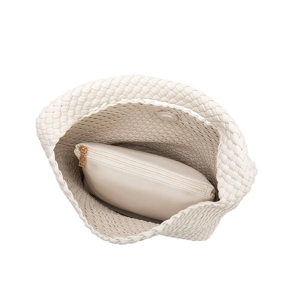 Johanna White Large Recycled Vegan Shoulder Bag