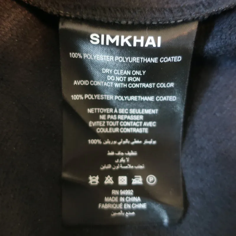 Jonathan Simkhai Soiele Faux Leather Mini Shirtdress Black Size 6