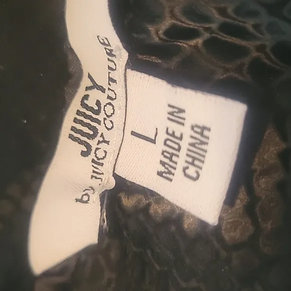 Juicy Couture black faux snake skin mini skirt