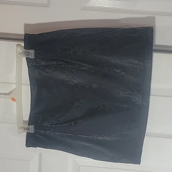 Juicy Couture black faux snake skin mini skirt