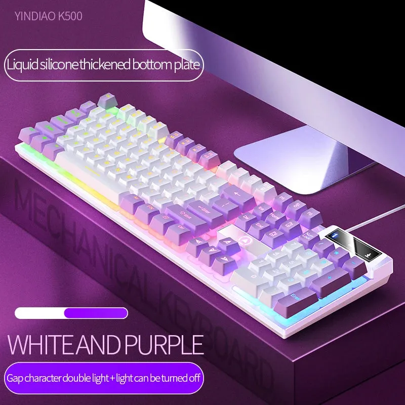 K500 Pink Wired Gaming Keyboard - Mixed White/Pink Keycaps