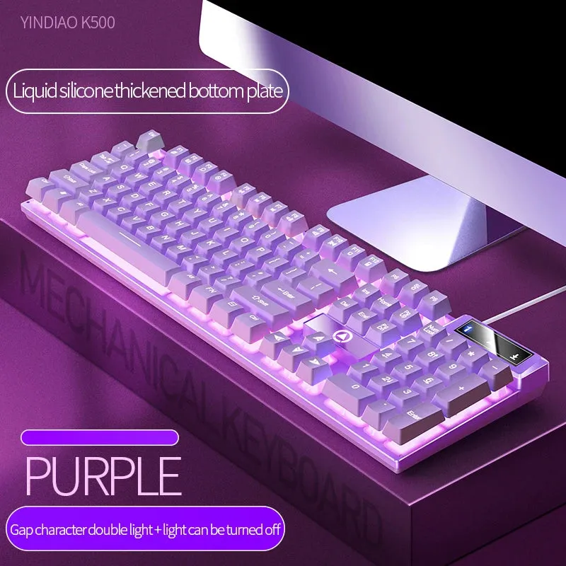 K500 Pink Wired Gaming Keyboard - Mixed White/Pink Keycaps