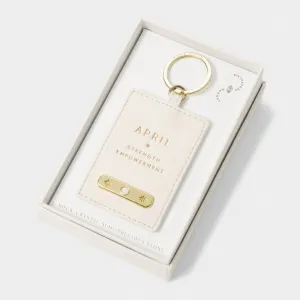 Katie Loxton Off White April Birthstone Keyring