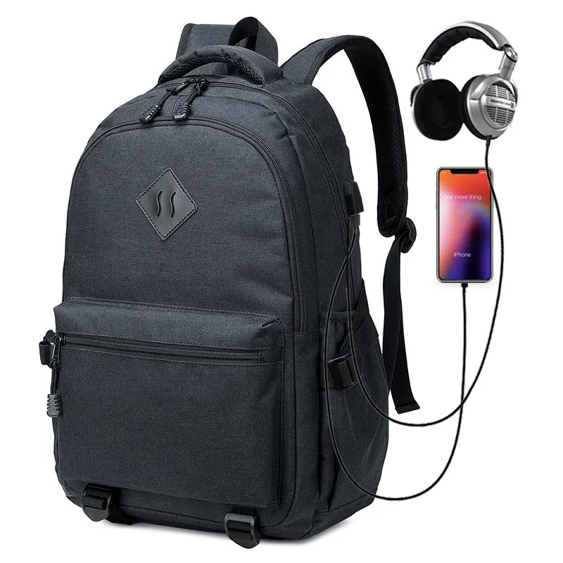Kids USB Charging Laptop School Backpacks -Black Pink Grey Book Bags For Boys Girls Travel Backpack