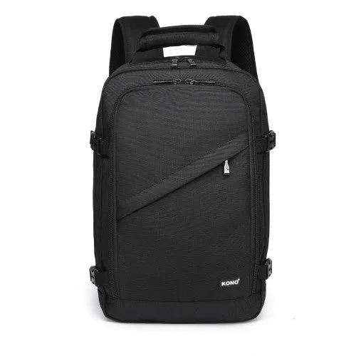 Kono Lightweight 20L Cabin Bag Travel Business Backpack - Black