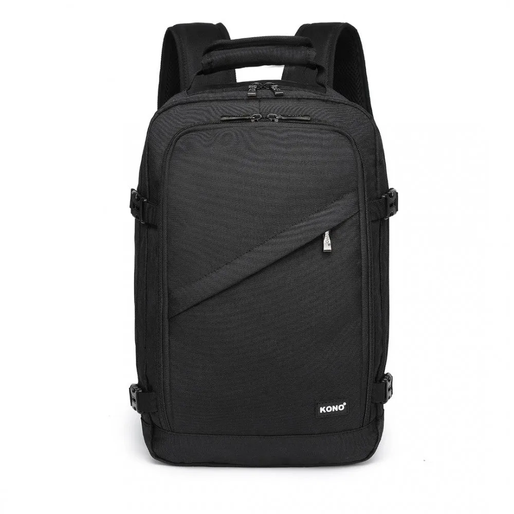 Kono Lightweight 20L Cabin Bag Travel Business Backpack - Black