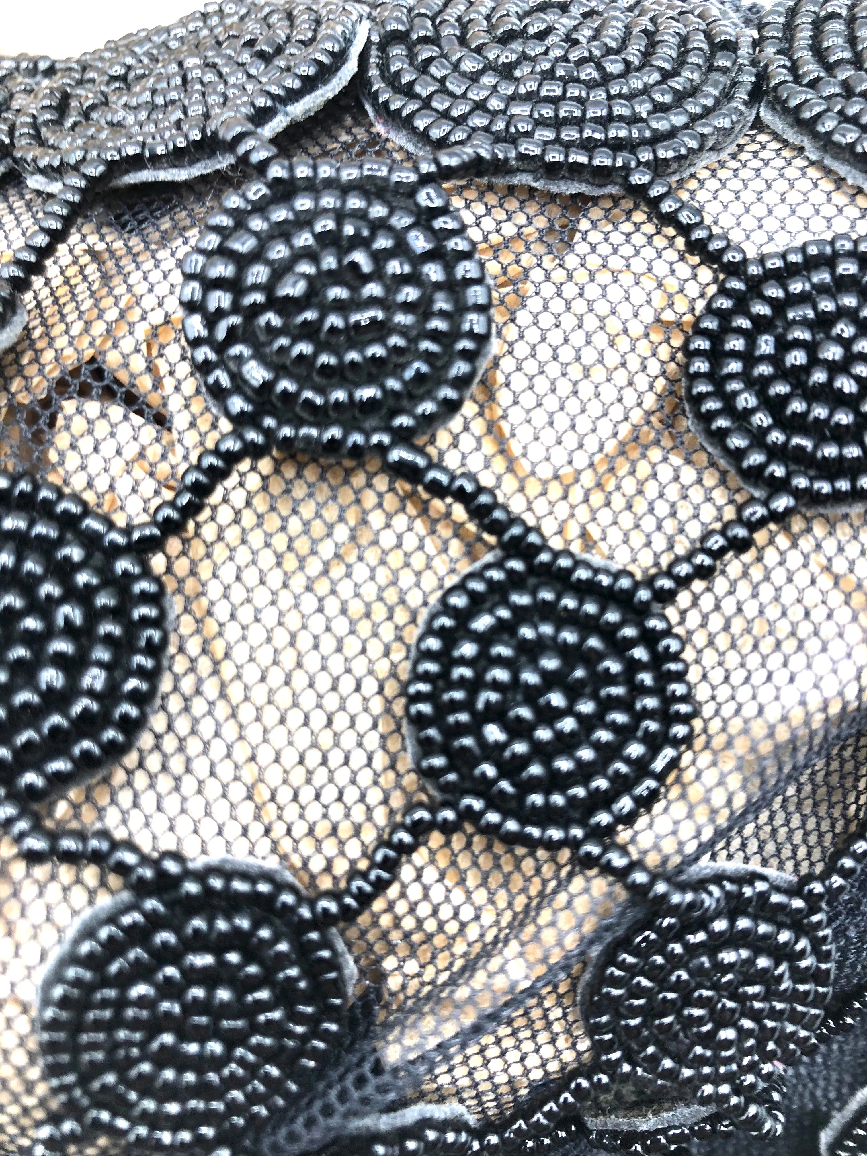 Krizia 90s  Black Beaded Cross Body Pouch
