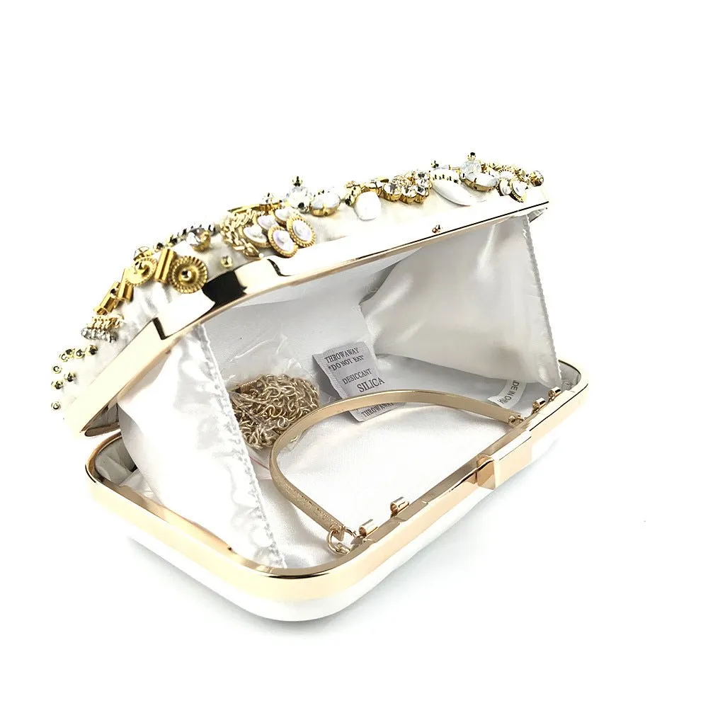 Ladies Evening Bag Handmade Beaded Party Clutch Crossbody Bag