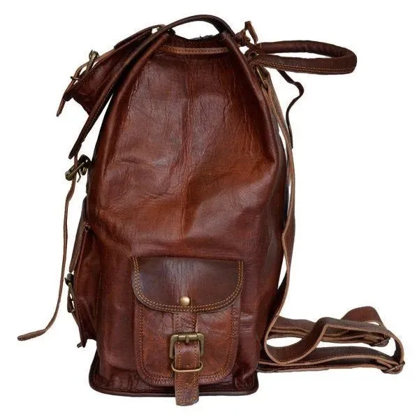 Large Vintage Leather Backpack