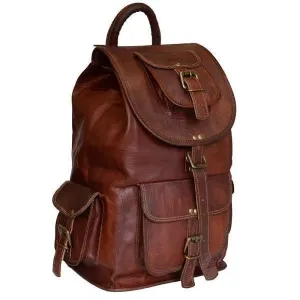 Large Vintage Leather Backpack