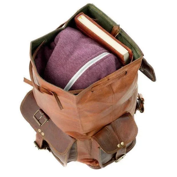 Large Vintage Leather Backpack