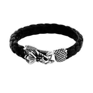 Leather Bracelet with Small Dragon Clasp