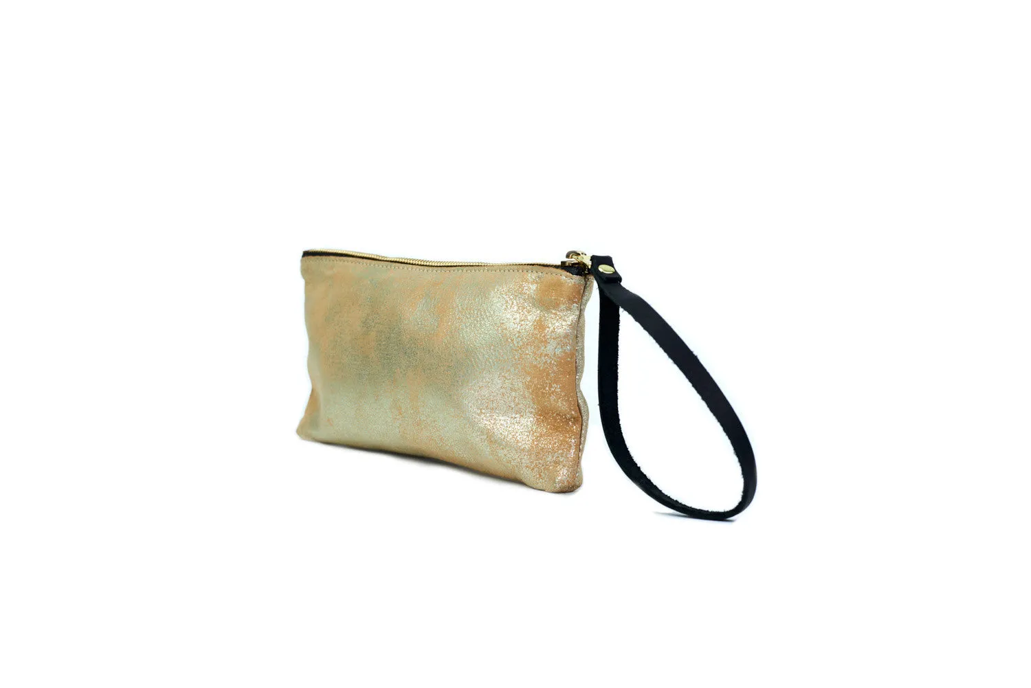 Leather Pouch, in Tan Gold Dust