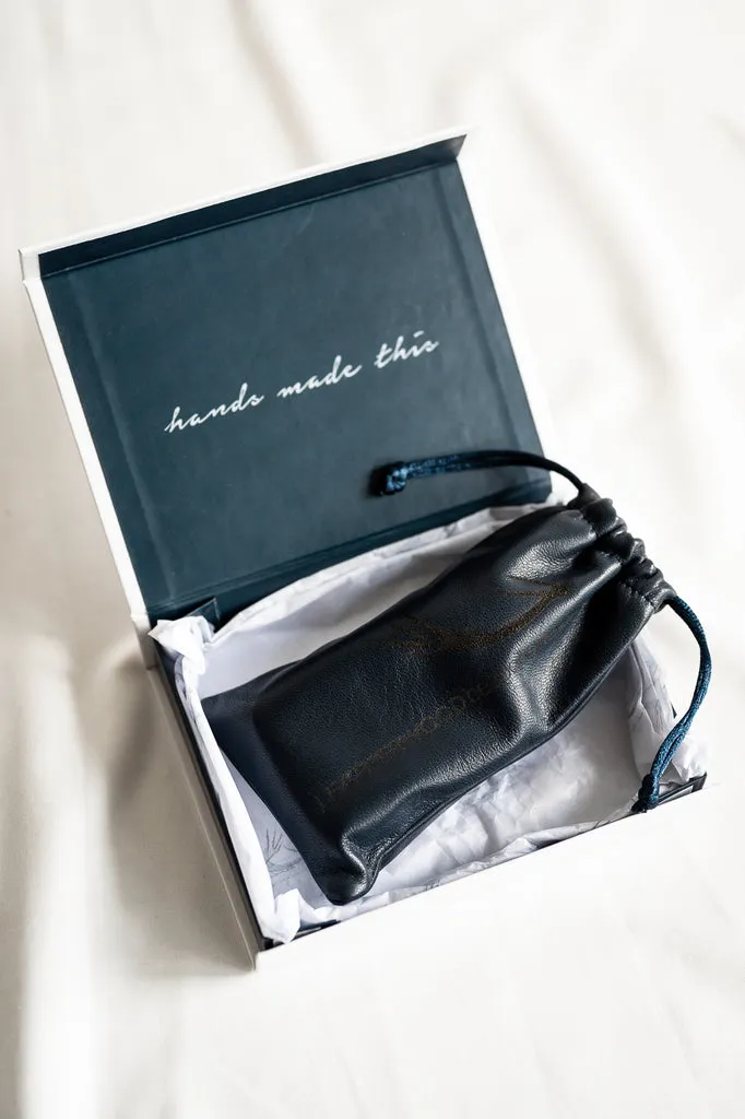 Leatherwood Rosin Carry Pouch - Italian Leather Midnight Blue