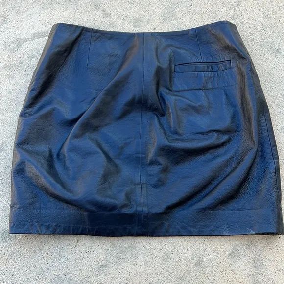 LEITH Leather Asymetrical Zipper Mini Skirt Size 6
