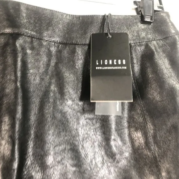 Lioness The Rizzo Faux Leather Mini Skirt, Women's Size 8 US - Black