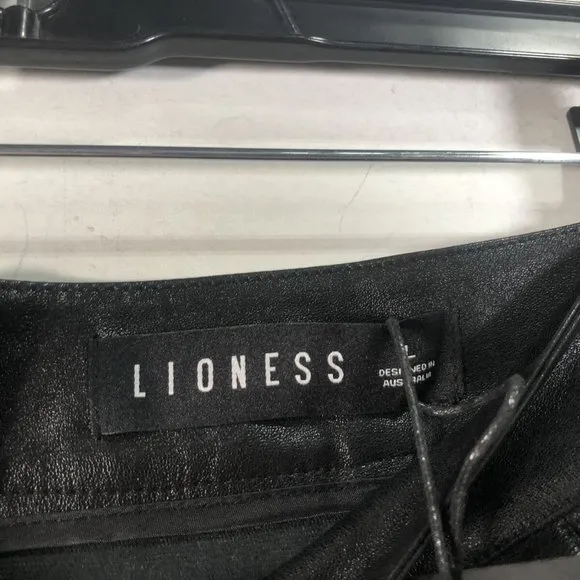 Lioness The Rizzo Faux Leather Mini Skirt, Women's Size 8 US - Black