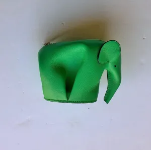Loewe Green Leather Elephant Coin Purse