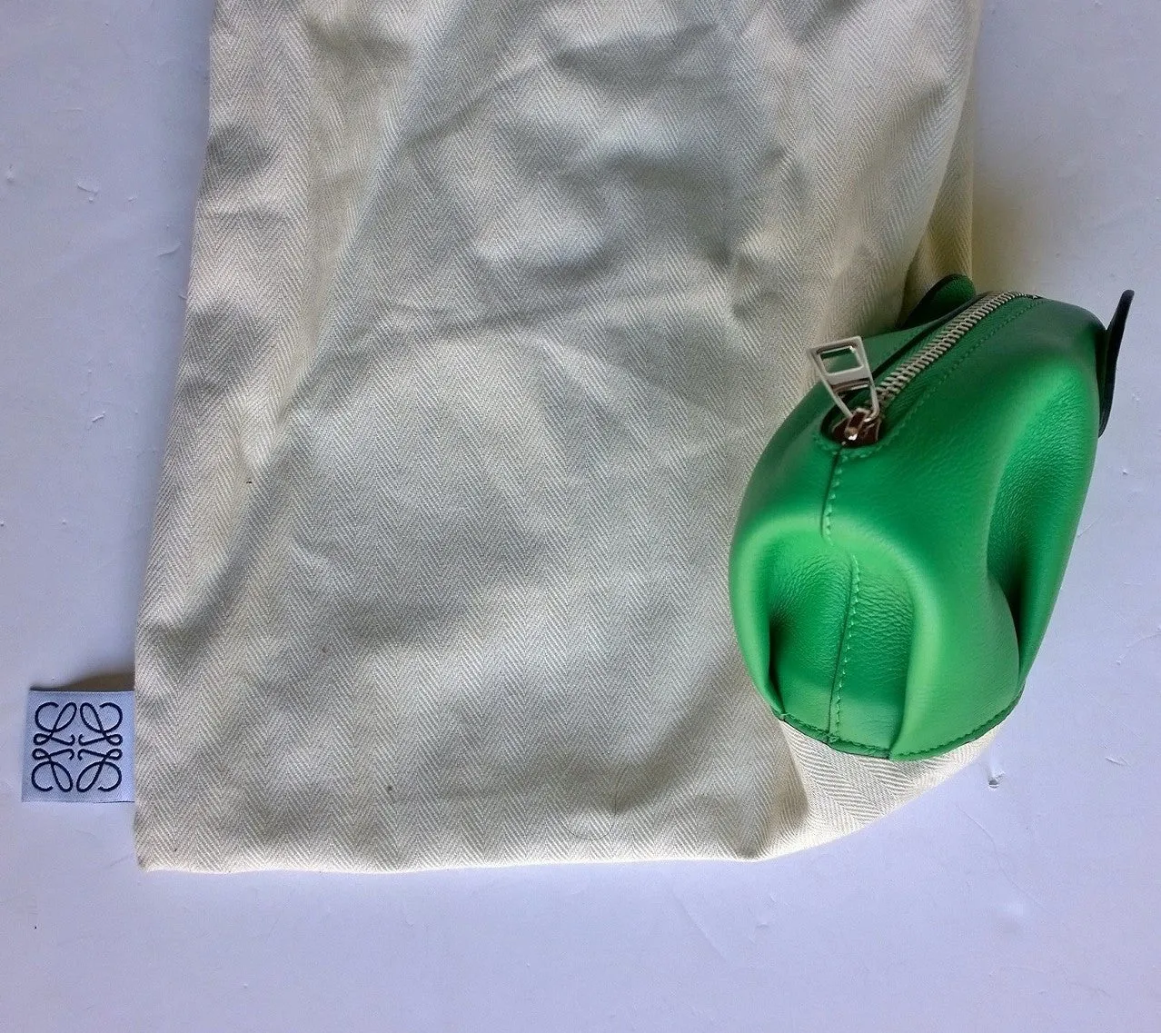 Loewe Green Leather Elephant Coin Purse
