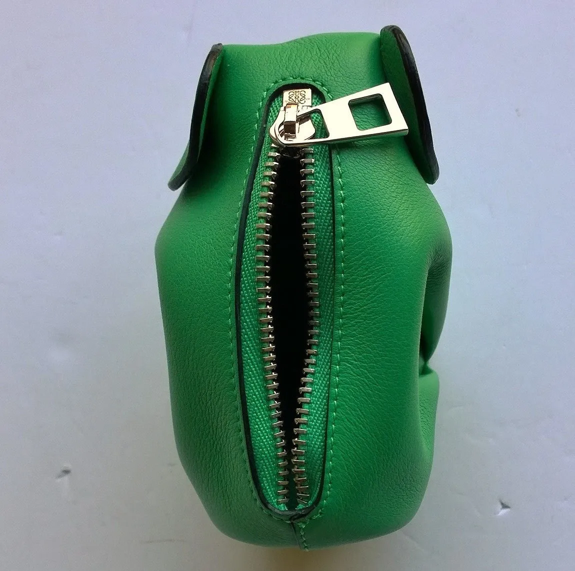 Loewe Green Leather Elephant Coin Purse