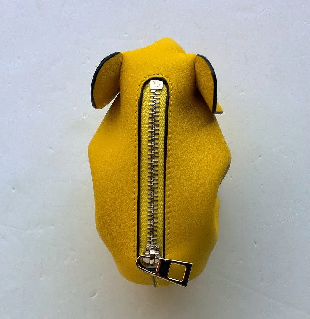 Loewe Leather Elephant Coin Purse in Yellow
