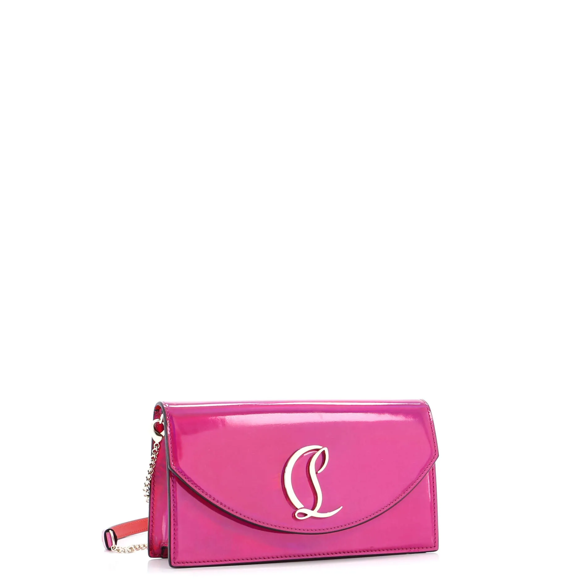 Loubi54 Chain Clutch Metallic Leather