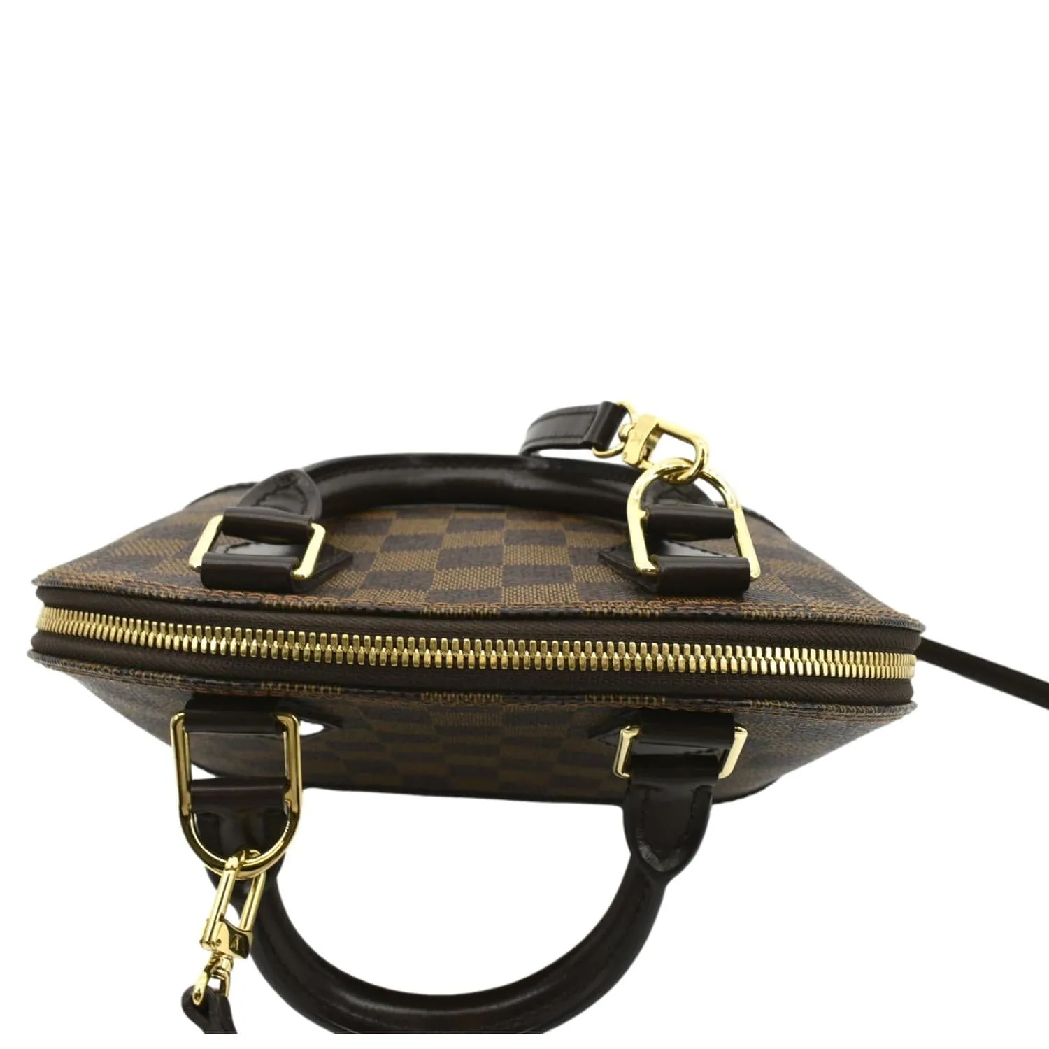 LOUIS VUITTON Alma BB Damier Ebene Satchel Crossbody Bag Brown
