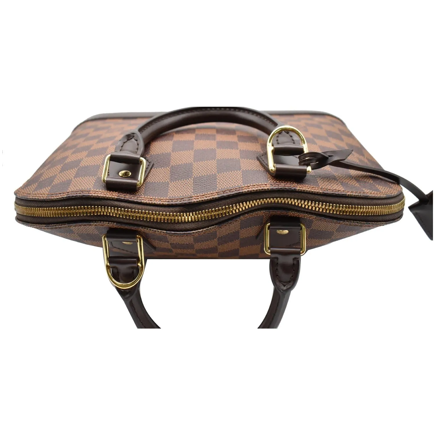LOUIS VUITTON Alma Damier Ebene Satchel Bag Brown