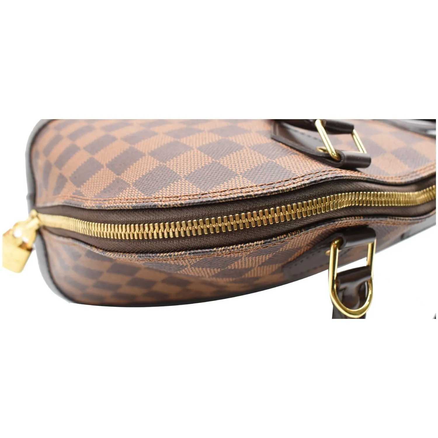 LOUIS VUITTON Alma Damier Ebene Satchel Bag Brown