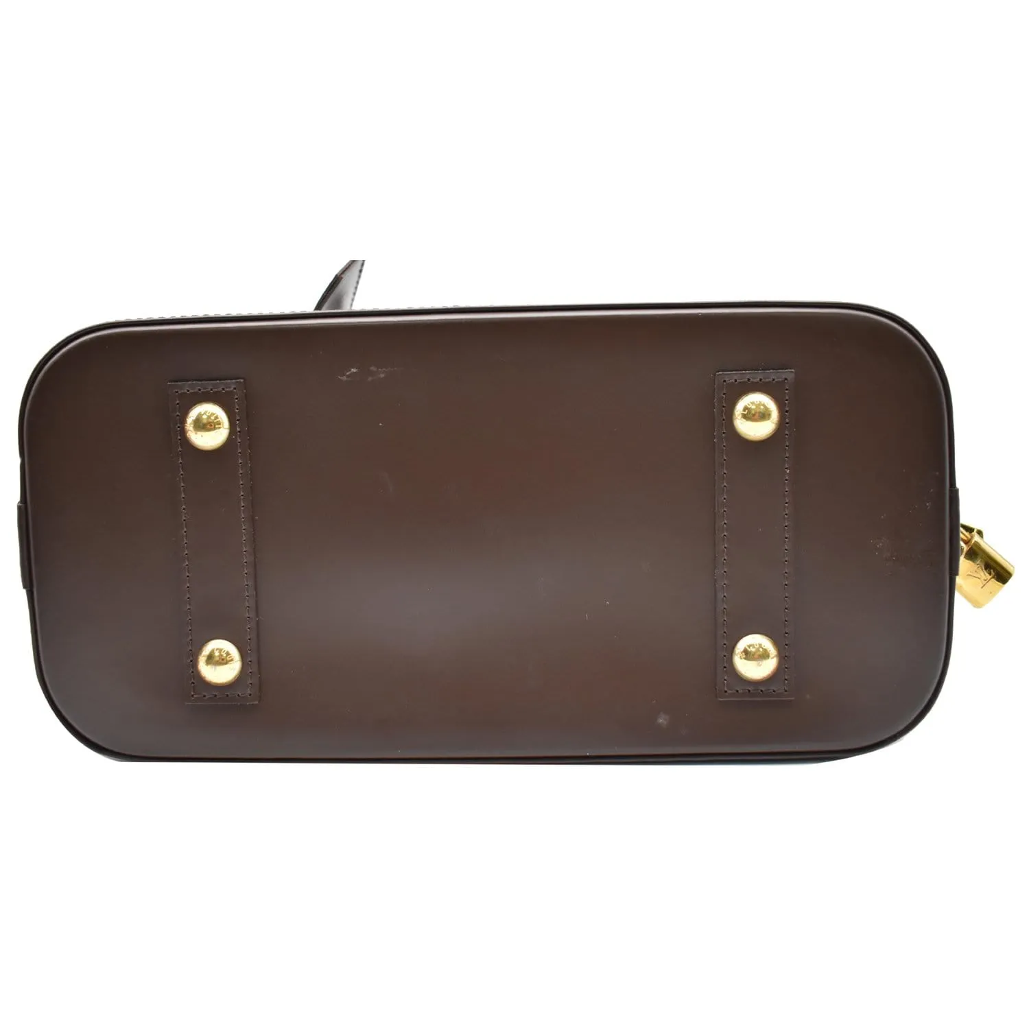 LOUIS VUITTON Alma Damier Ebene Satchel Bag Brown
