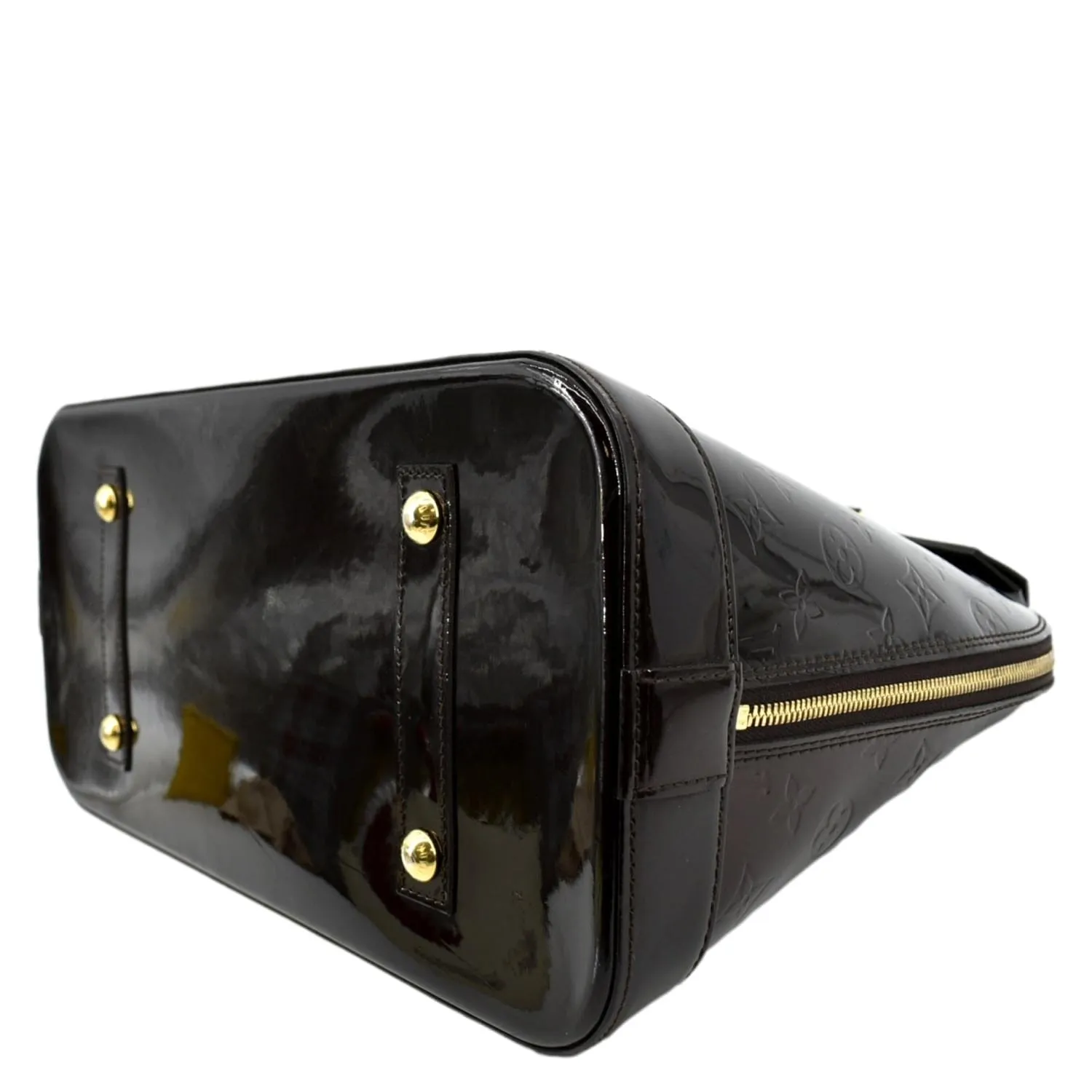 LOUIS VUITTON Alma GM Monogram Vernis Leather Satchel Bag Amarante