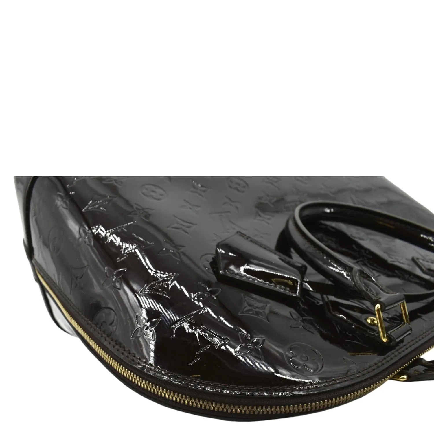 LOUIS VUITTON Alma GM Monogram Vernis Leather Satchel Bag Amarante