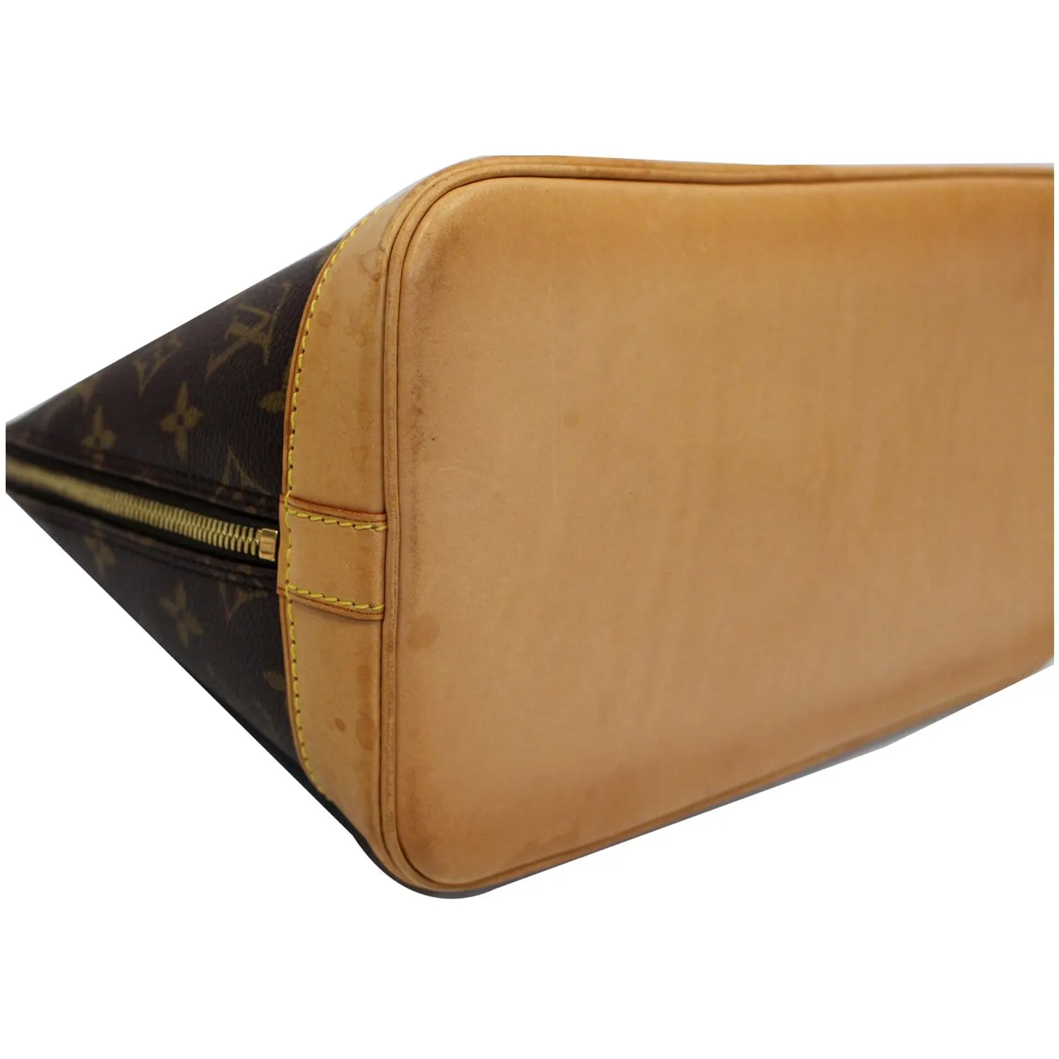 LOUIS VUITTON Alma Monogram Canvas Satchel Bag Brown - 20% OFF