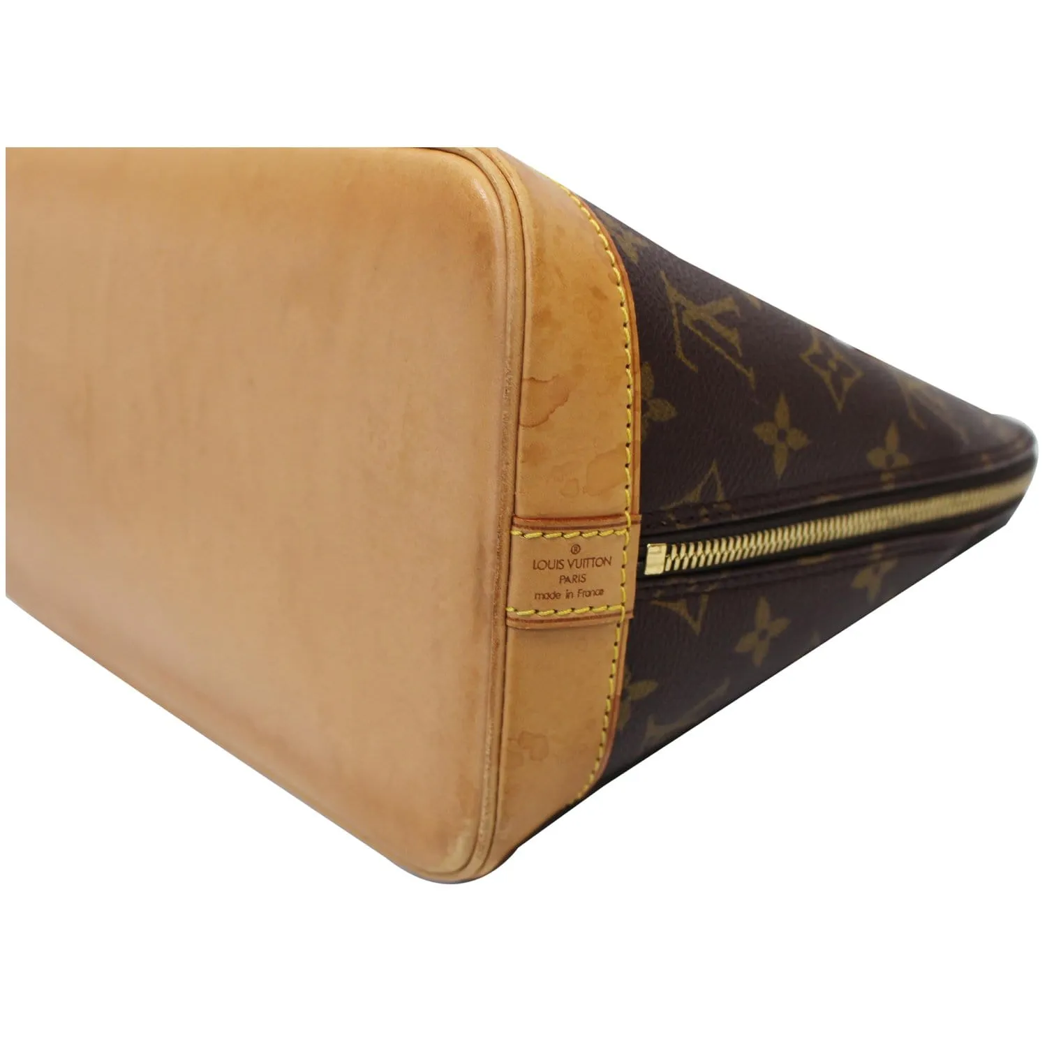 LOUIS VUITTON Alma Monogram Canvas Satchel Bag Brown - 20% OFF