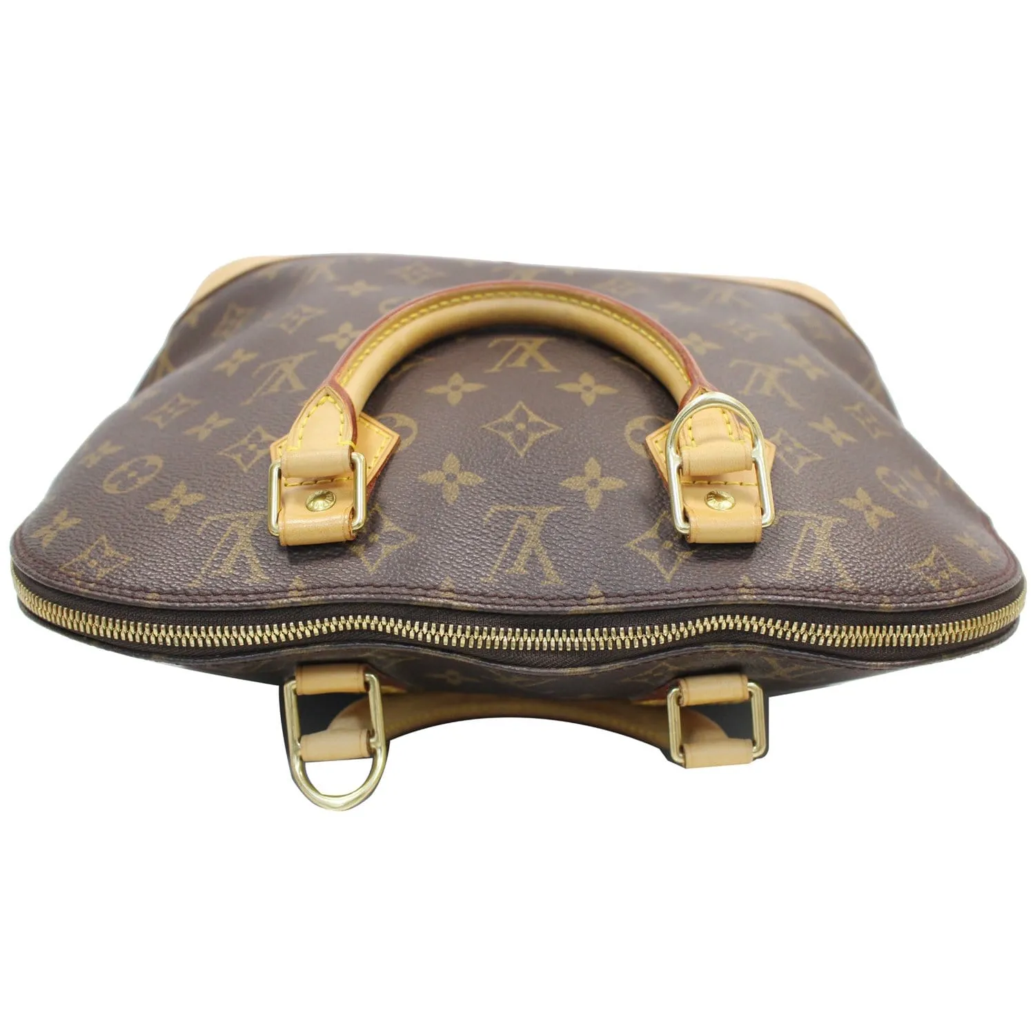 LOUIS VUITTON Alma Monogram Canvas Satchel Bag Brown - 20% OFF