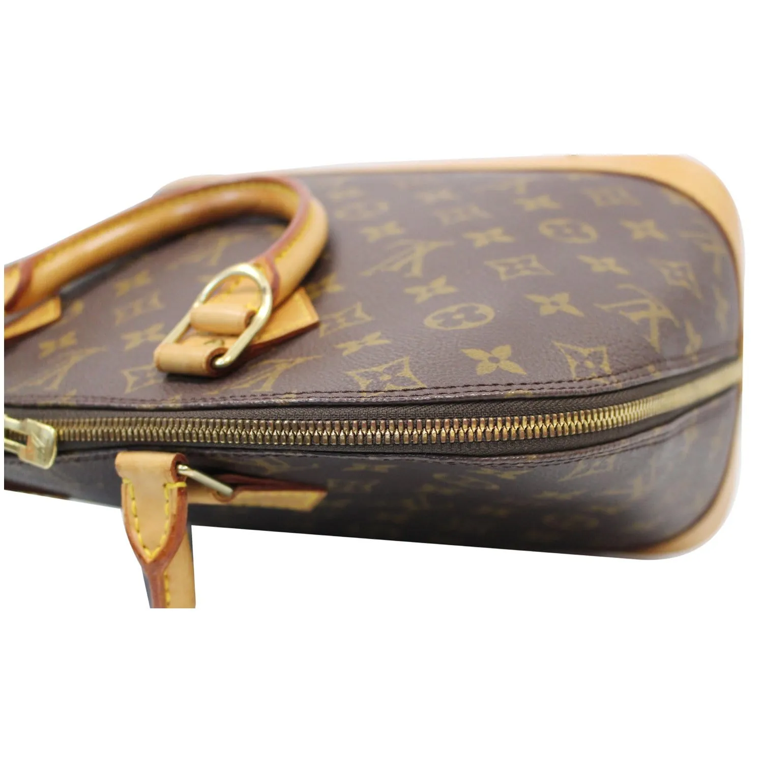 LOUIS VUITTON Alma Monogram Canvas Satchel Bag Brown - 20% OFF