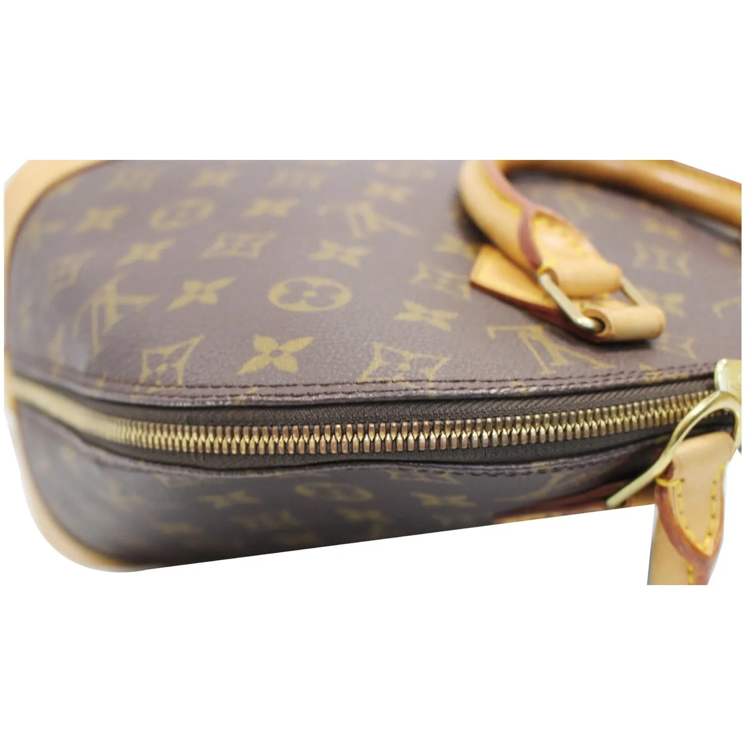 LOUIS VUITTON Alma Monogram Canvas Satchel Bag Brown - 20% OFF