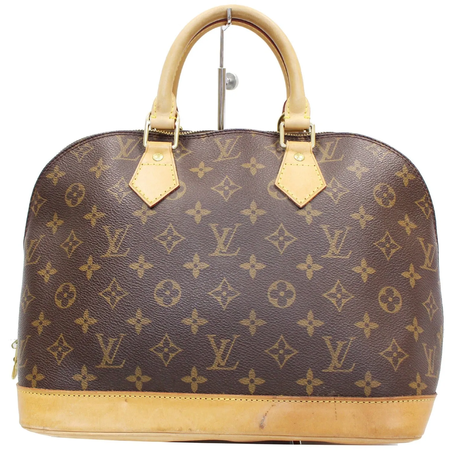LOUIS VUITTON Alma Monogram Canvas Satchel Bag Brown - 20% OFF