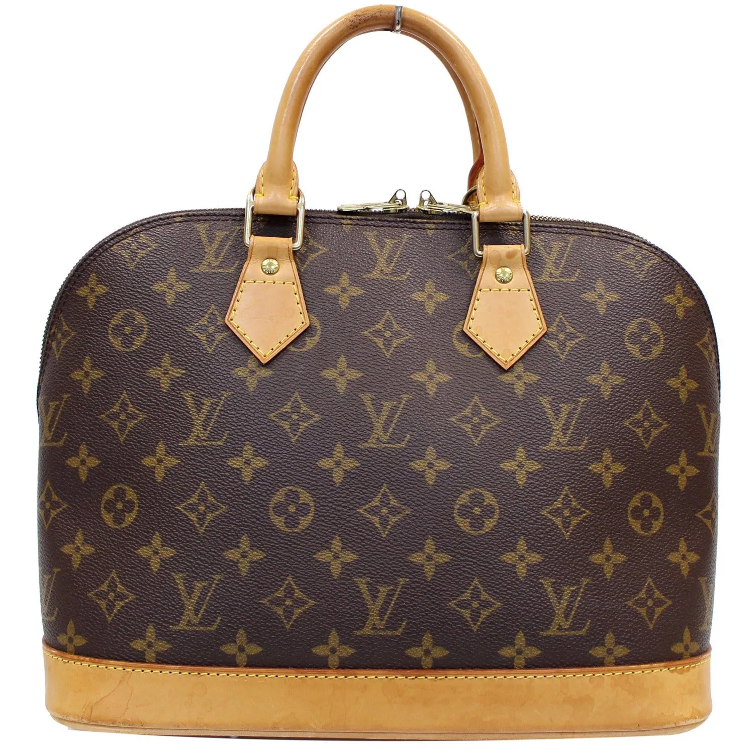 LOUIS VUITTON Alma Monogram Canvas Satchel Bag Brown - 20% OFF
