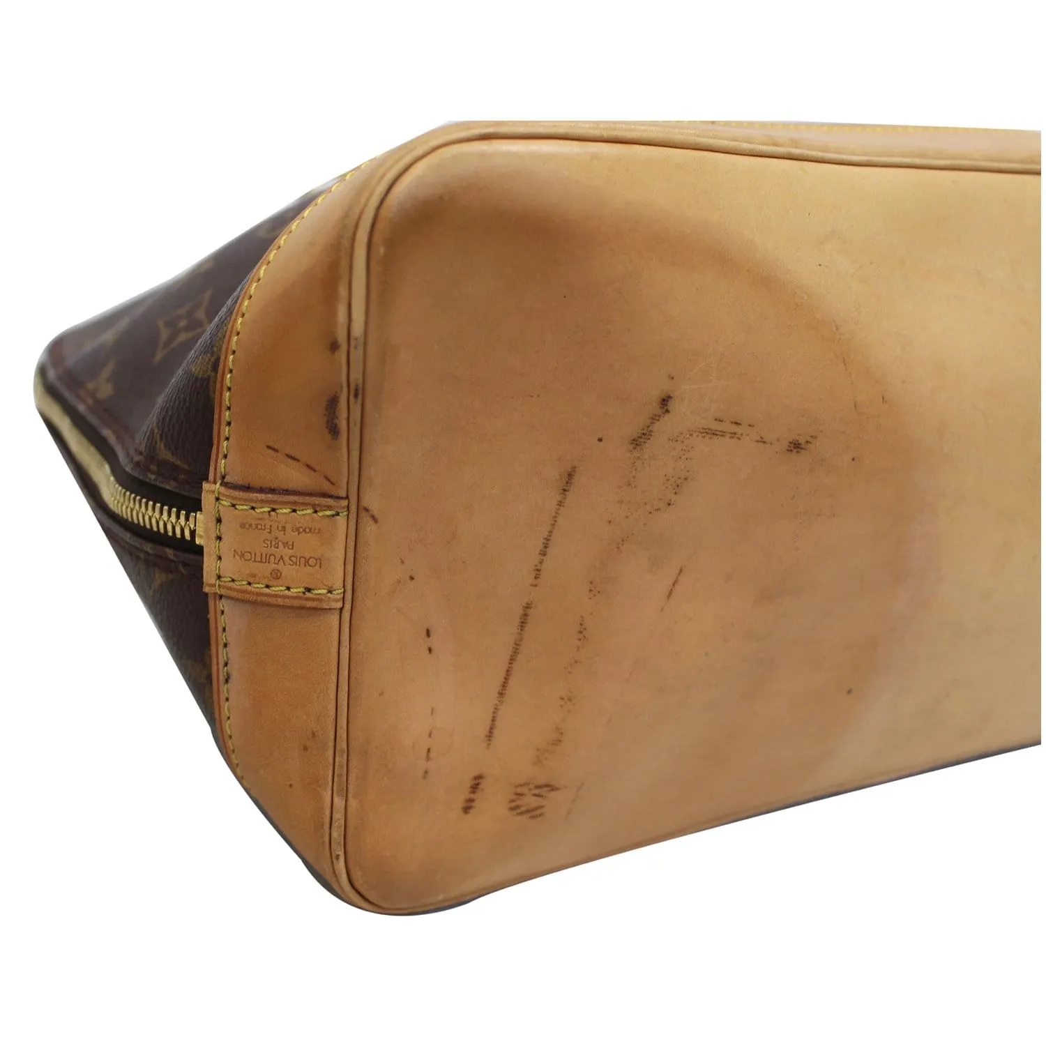 LOUIS VUITTON Alma Monogram Canvas Satchel Bag Brown - 20% OFF
